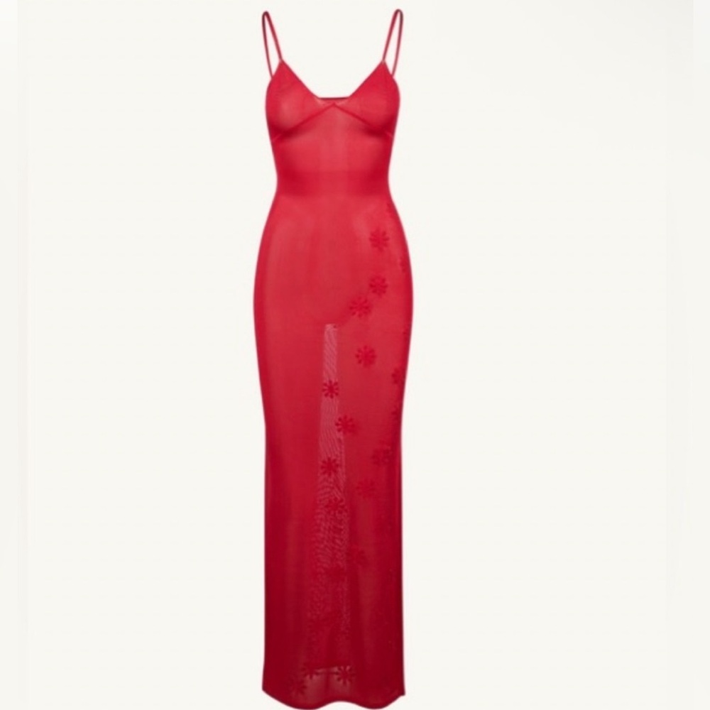 Asta resort Red Sleeveless V-Neck Maxi Dress - Picture 2 of 5